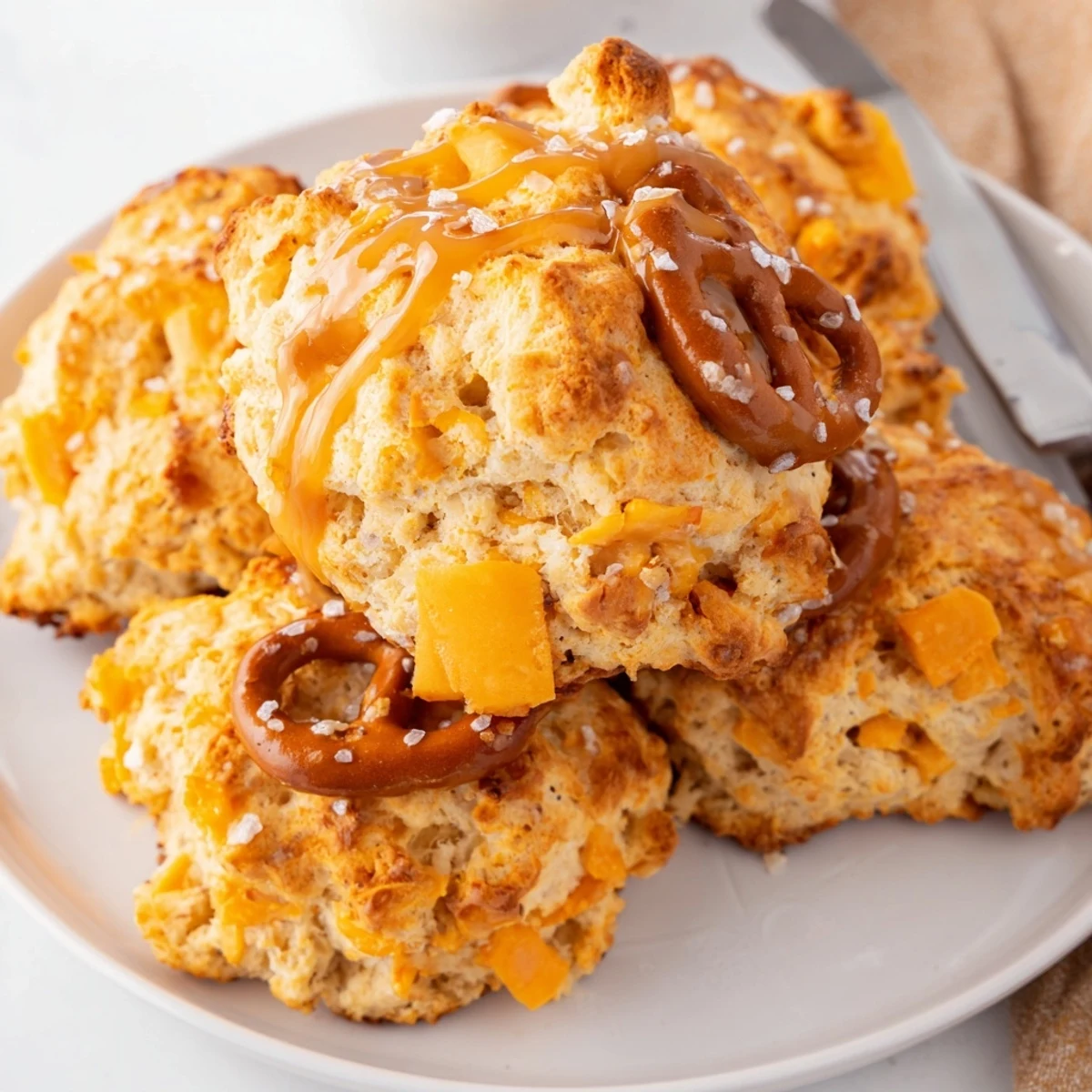 Savory cheddar and crunchy pretzel scones infused with warm chai spices.