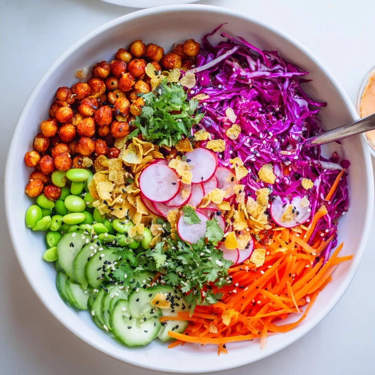 Colorful ASMR Crunch Snack Bowls brimming with textures and flavors, ideal for snacking.  