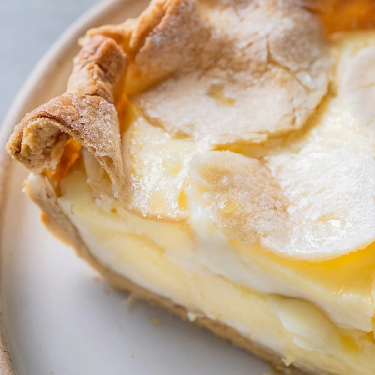 Deliciously creamy water pie, served with fresh berries for a nostalgic dessert.  