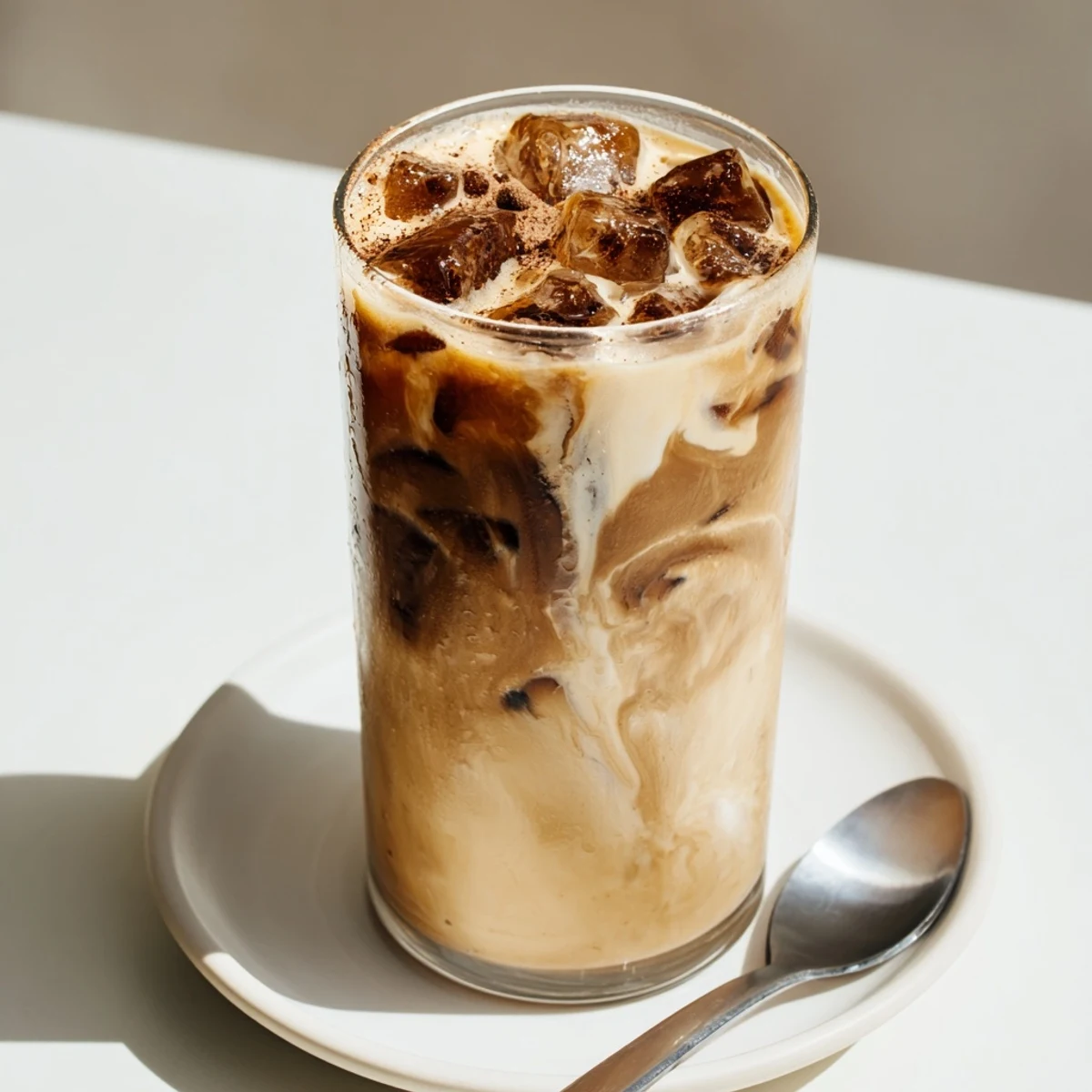 Refreshing tahini iced coffee blend, nutty flavors mingling with chilled cold brew.  