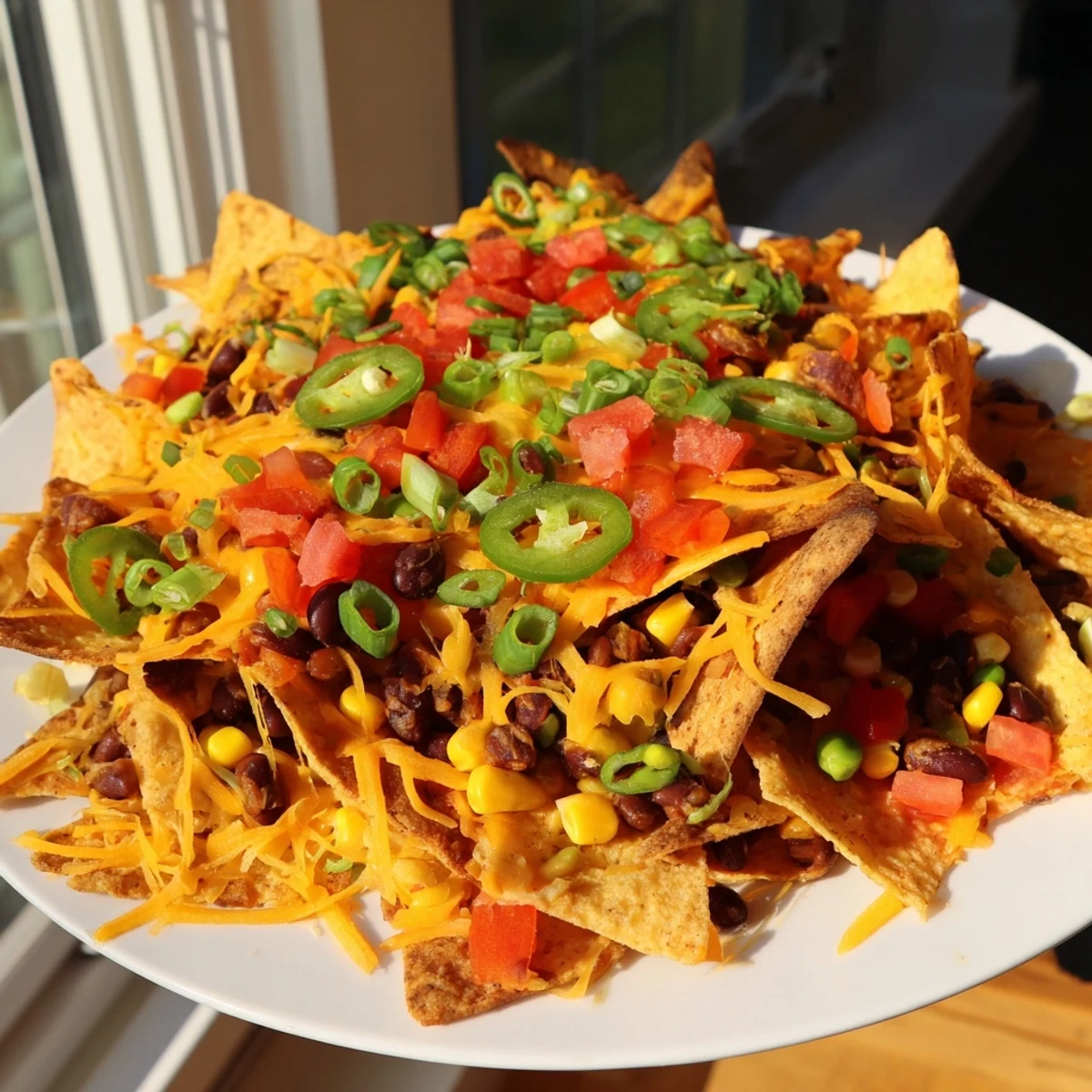 Sheet-pan nachos offer a delicious mix of melted cheese, beans, and fresh toppings, ready to enjoy.