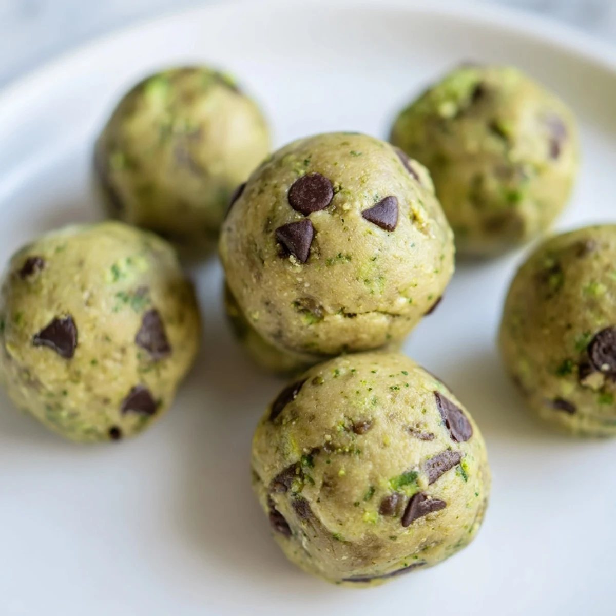 These Matcha Gingerbread Cookie Dough Protein Bites display a warm, inviting spice aroma; a perfect healthy snack.