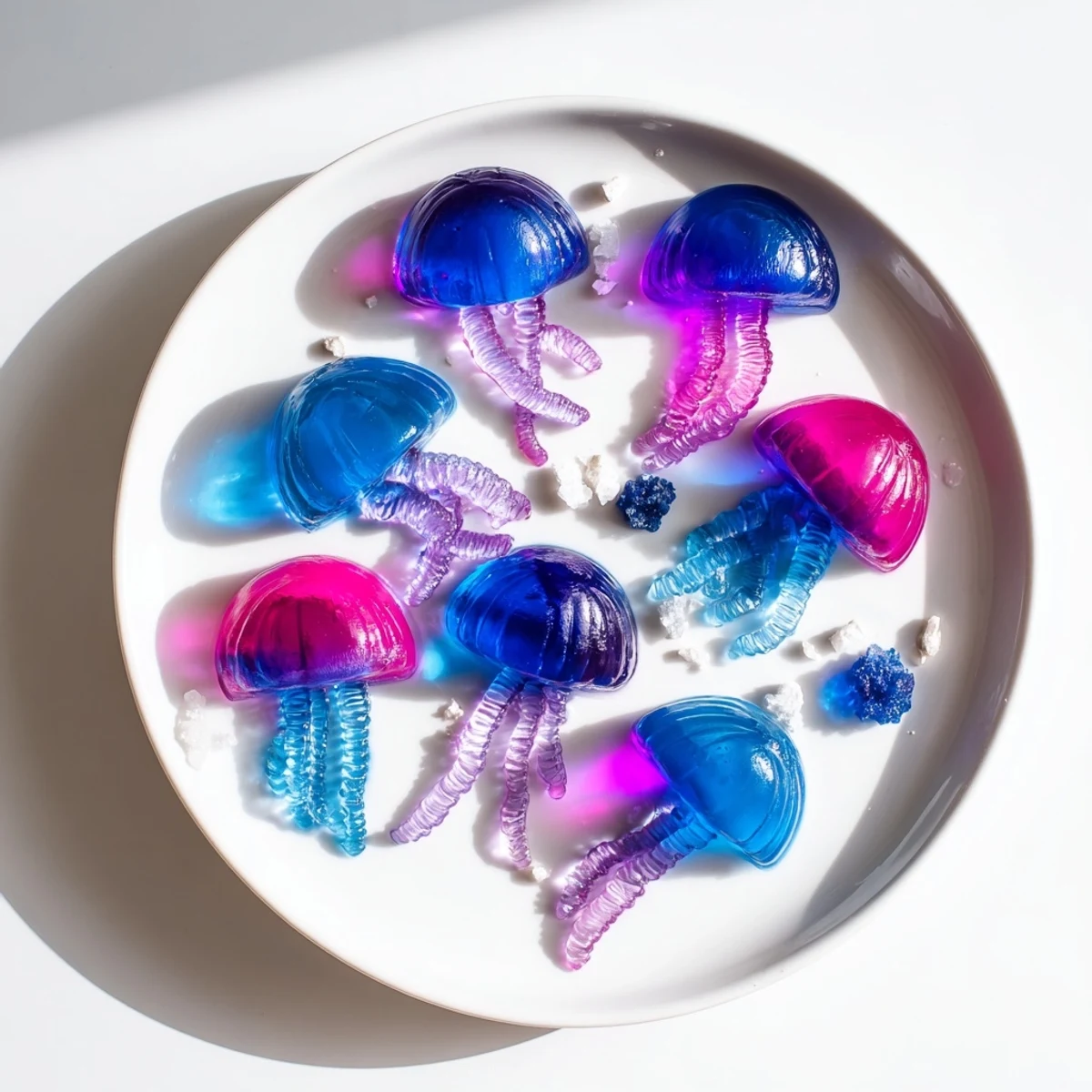Vibrant Jellyfish Candy Platter with colorful ocean-themed sweets, perfect for a party dessert.