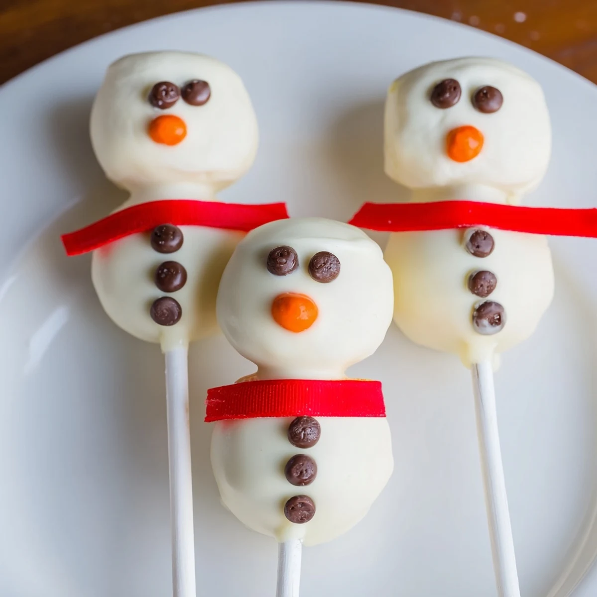 Express Snowman Marshmallow Pops, dipped in white chocolate, ready for a winter treat.