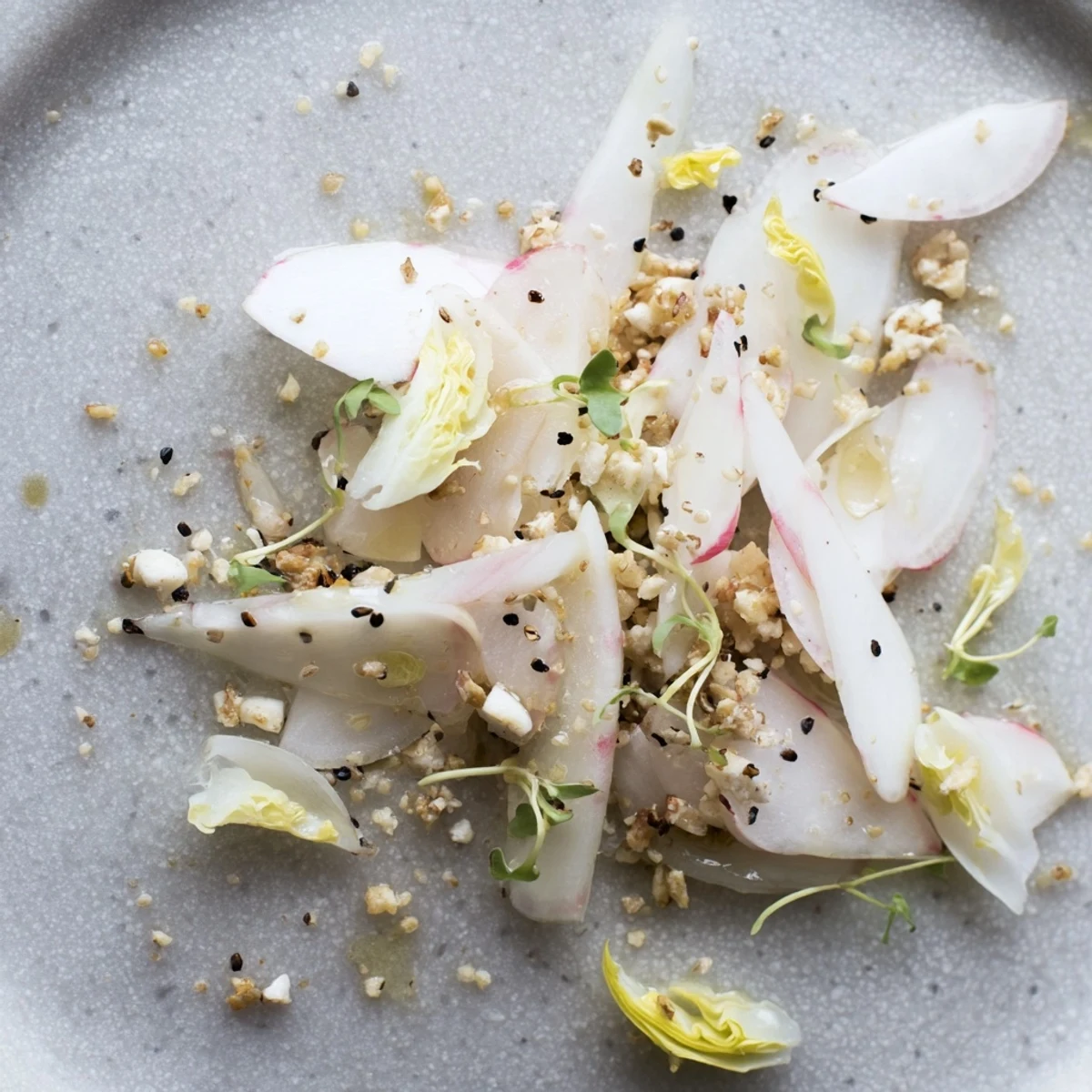 This stunning "Tundra Trek" presents a minimalist vegetarian dish, ready to be enjoyed!