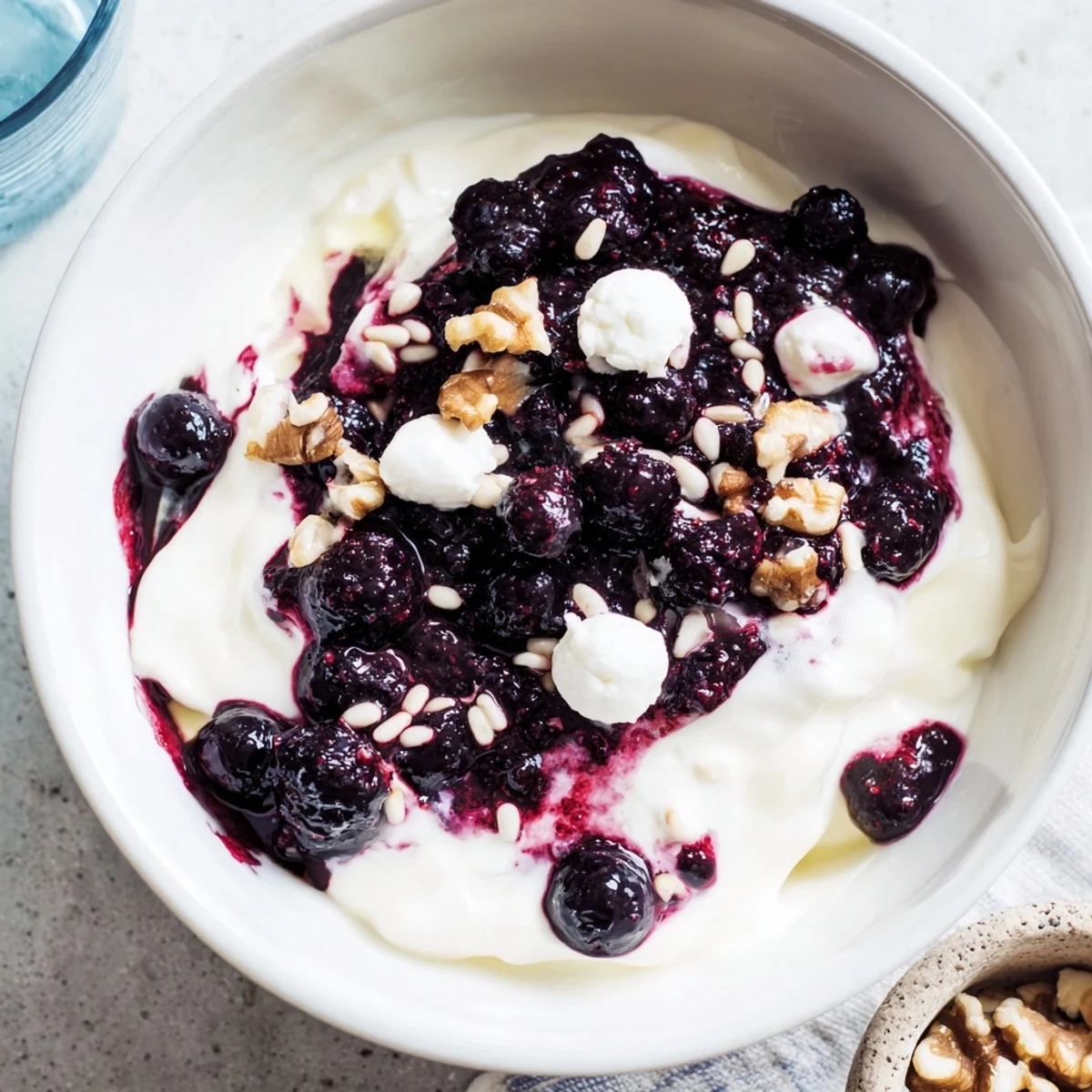 The Galaxy Spiral dessert presents a beautiful spiral effect, with goat cheese stars and vibrant dark berry jam.