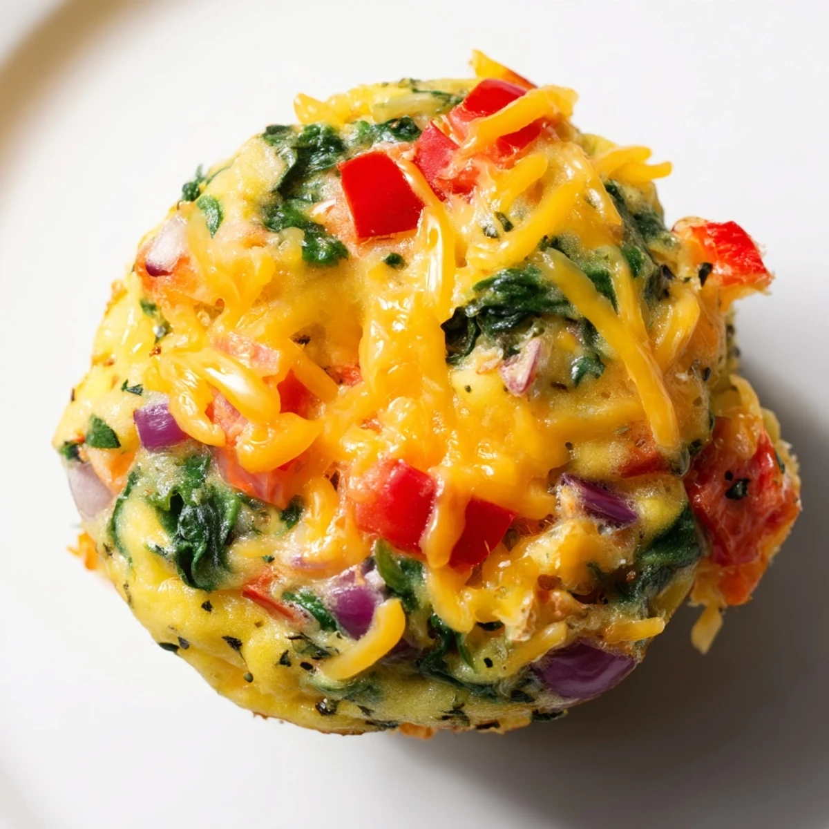 A close-up of golden brown Veggie Egg Muffins, a perfect savory breakfast bite.