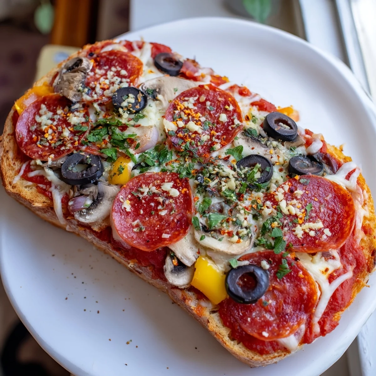 Air Fryer Pizza Toast, bubbly cheese and crispy bread, is a quick, flavorful snack for any meal.
