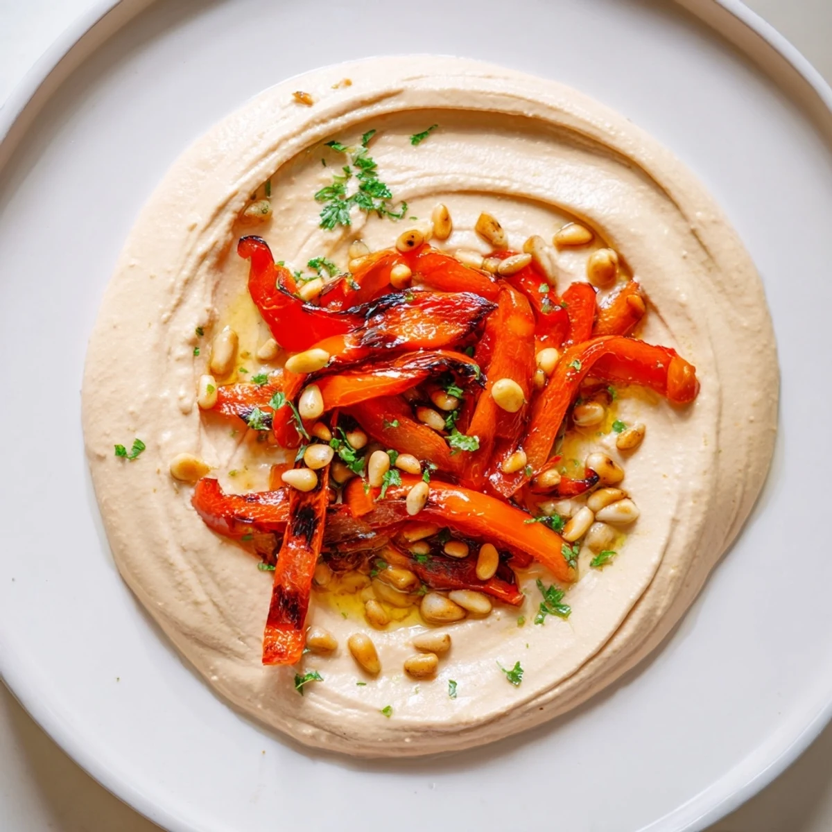 This close-up showcases golden-brown Hummus Roasted Veggies, smelling savory from the roasting process and seasoned perfectly.