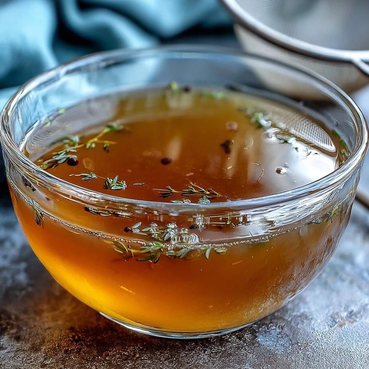 Aromatic homemade vegetable broth made from scraps, ready for soup.