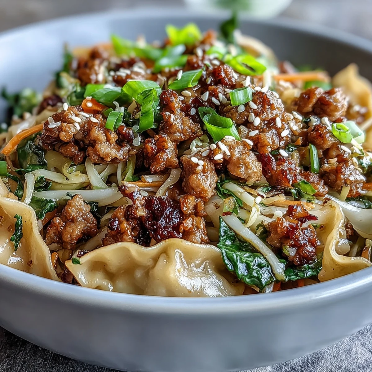Steaming Potsticker Noodle Bowls with tender rice noodles, sautéed vegetables, and chopsticks ready to eat.