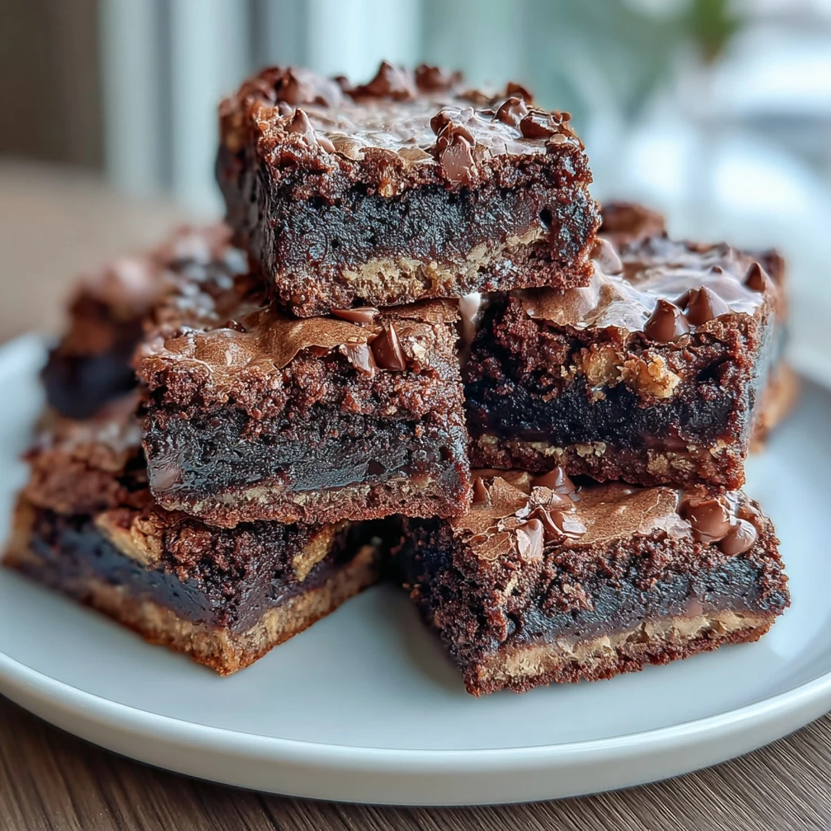 Golden-brown Hojicha Brookies with a fudgy brownie base and crisp cookie top, infused with toasty roasted tea aroma. 