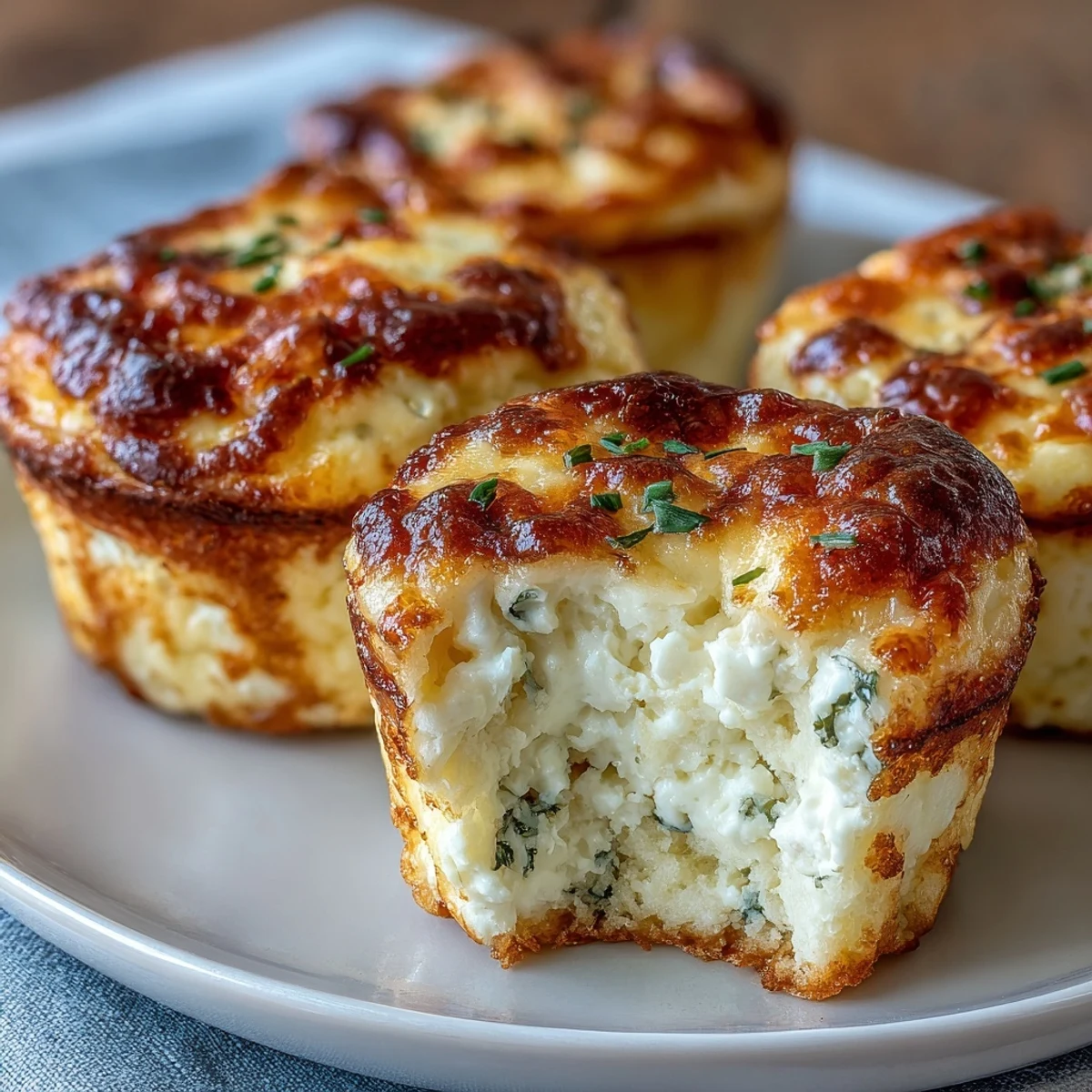 Protein-rich cottage cheese egg bites with creamy cottage cheese and herbs, an easy make-ahead breakfast option.
