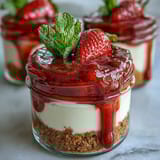 No-Bake Strawberry Cheesecake Jars