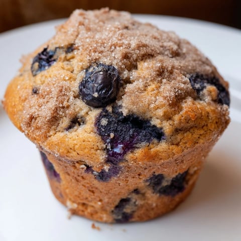 A close-up of golden Budget Christmas Blueberry Muffins, perfect for a cozy holiday breakfast.