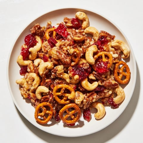 Sweet and Salty Holiday Nut Bowl glistening with a rich, caramelized coating, perfect for holiday snacking.