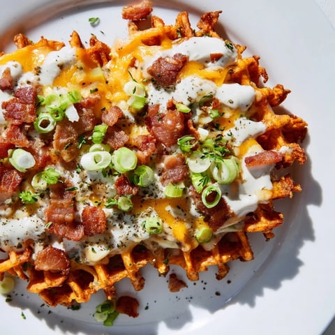 Golden, cheesy Loaded Sweet Potato Fries topped with bacon, ranch, and green onions, a flavorful feast!