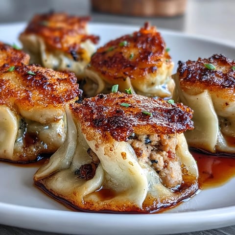Golden-bottomed Smash Dumplings sizzling in a skillet with crispy edges and savory pork filling.