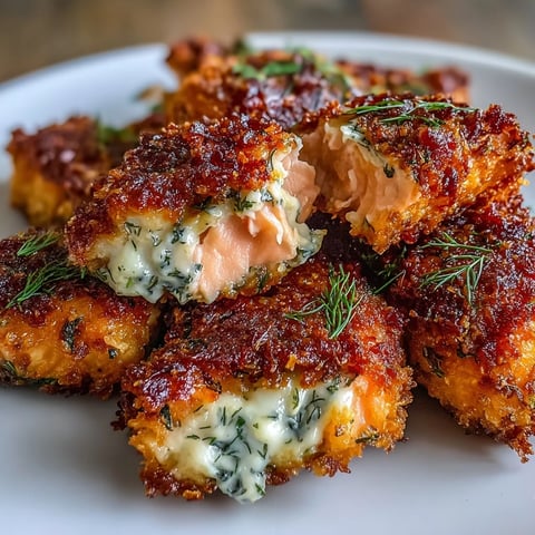 Golden panko crusted salmon bites baked until crispy, perfect for a quick appetizer or light dinner.