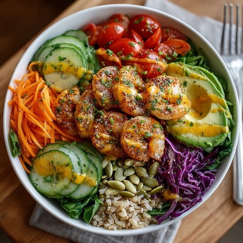 The Western Fresh Buddha Bowl, brimming with colorful ingredients and ready to be drizzled with dressing.