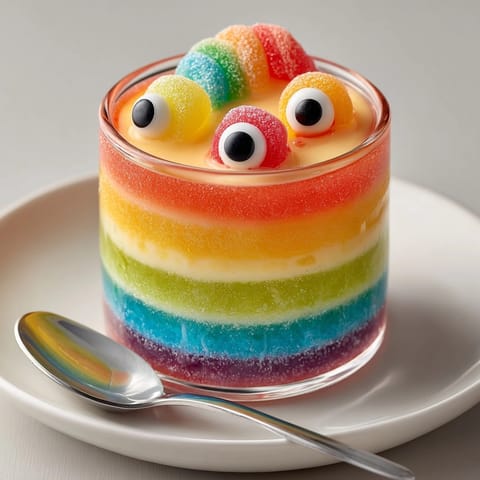 Jiggly Ectoplasm Slime Jello Cups in glass, the lime-flavored slime oozing deliciously.