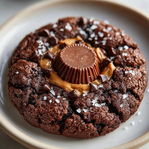 Easy Brownie Mix Blossom Cookies recipe: soft, chewy chocolate treats with a sweet peanut butter bite.