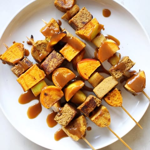Caramel Apple Chai Pumpkin Skewers