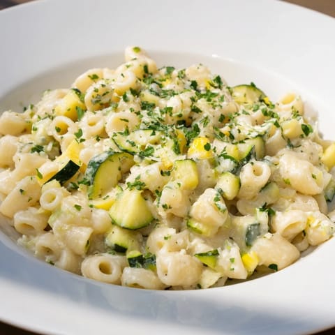 Steaming One-Pot Creamy Zucchini Ditalini with tender zucchini and creamy sauce, a perfect dinner!