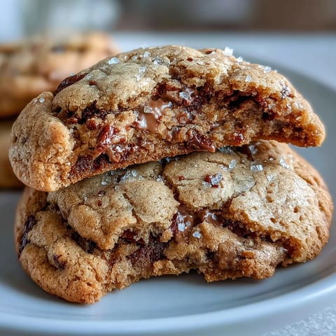 Golden-brown Hojicha and Brown Butter Cookies are stacked on a wire cooling rack with a small bowl of hojicha powder nearby.