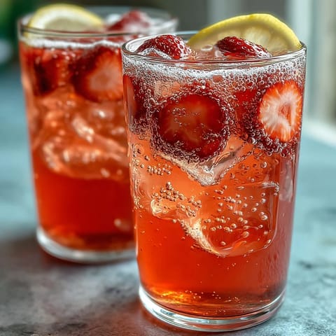 Strawberry Lemonade Sparkling Drink