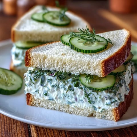 Elegant Benedictine tea sandwiches with fresh cucumber and herbs, a classic Southern appetizer for Kentucky Derby parties.  