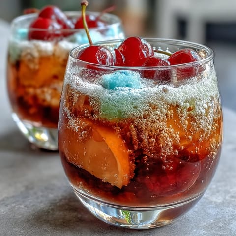 Colorful scoops of sherbet melt into bubbly Sprite and pineapple juice, creating a refreshing party drink.