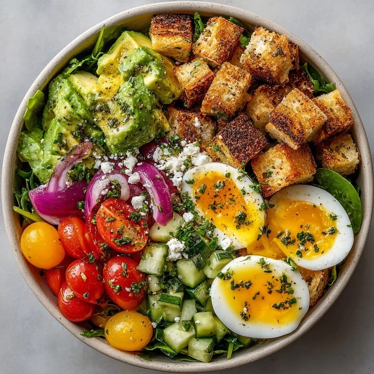 Vibrant Western Fresh Avocado Toast Bowl served in a bowl, garnished with feta cheese and chives.