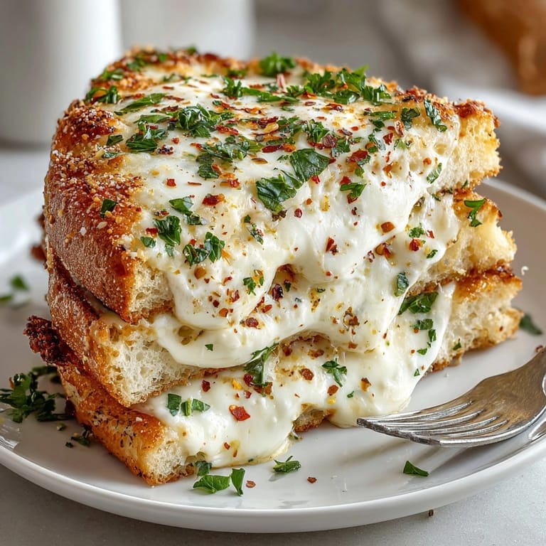 Freshly baked Garlic Butter Alfredo Flatbread sliced and ready to serve as a cheesy appetizer