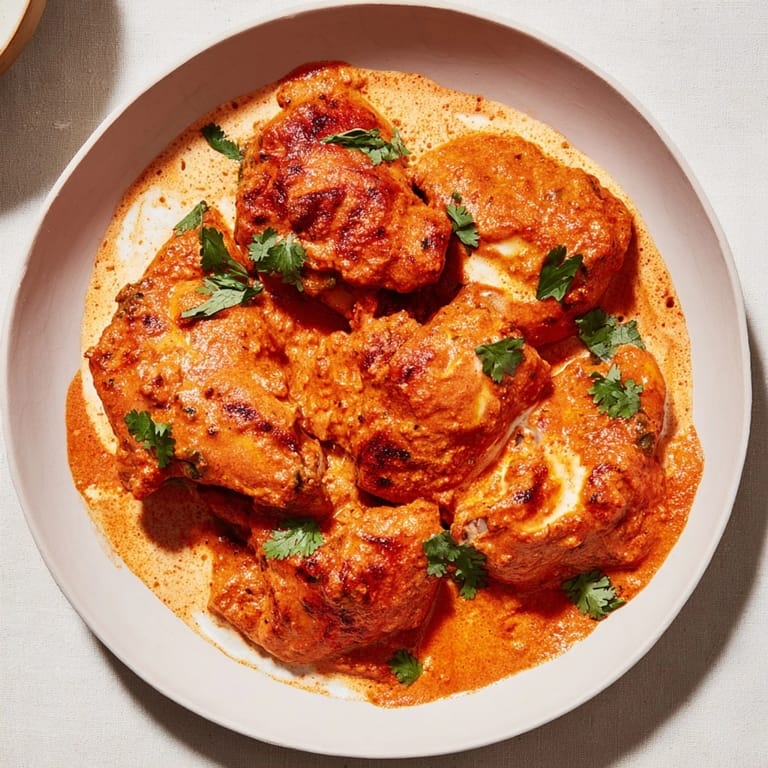 Imagine tender chicken pieces in a flavorful 30-Minute Spicy Indian Butter Chicken dish.