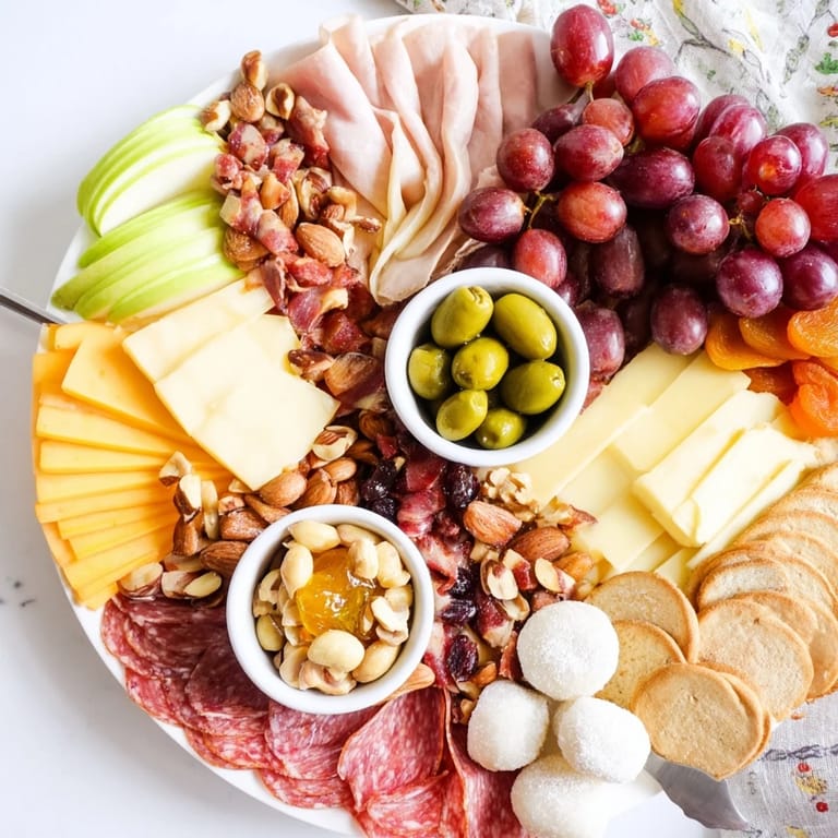 Indulge in a fusion charcuterie board filled with savory meats and mochi donuts.  