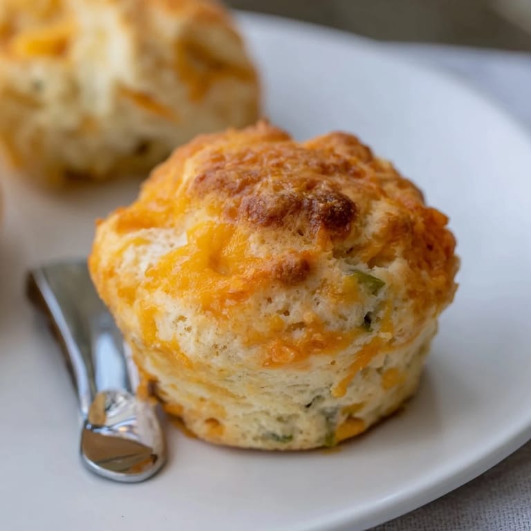 Deliciously crafted Cheesy Jalapeño Sweet Tea Biscuit Muffins, bursting with cheese and spice.