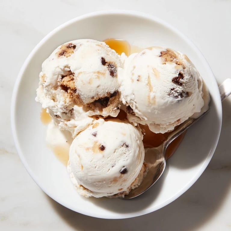 Indulge in guilt-free cottage cheese ice cream, bursting with cookie dough flavor.  