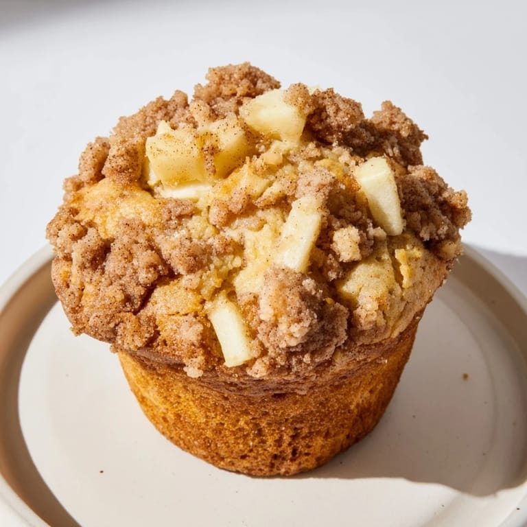 Warm, fresh-baked tasty apple muffins with a buttery crumb, ready to enjoy with a coffee or tea.