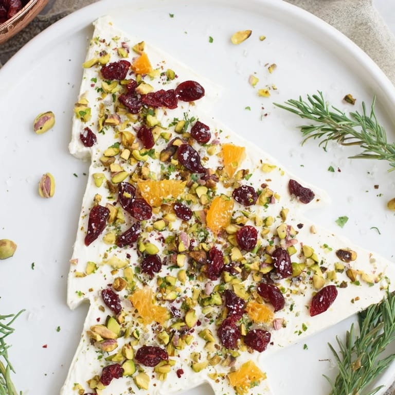 Vivid image of a delicious Rosemary Cranberry Christmas Tree, beautifully garnished and ready to eat.