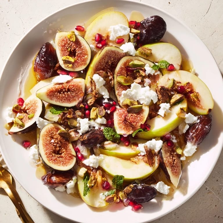 This elegant Winter Fruit: Fig and Date Snowdrift Platter boasts fresh figs, dates, and snowy coconut.