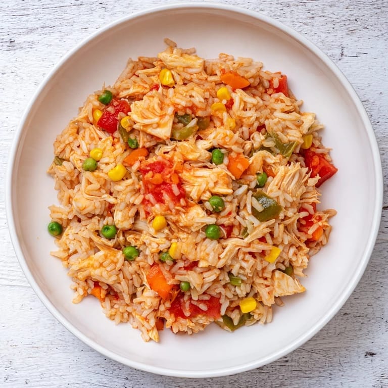 This satisfying One-Pot Chicken and Rice dish features fluffy rice and a blend of delicious spices.