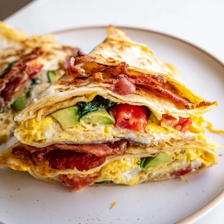 This satisfying crispy breakfast wrap showcases a perfectly folded tortilla with savory fillings, a tasty American breakfast.