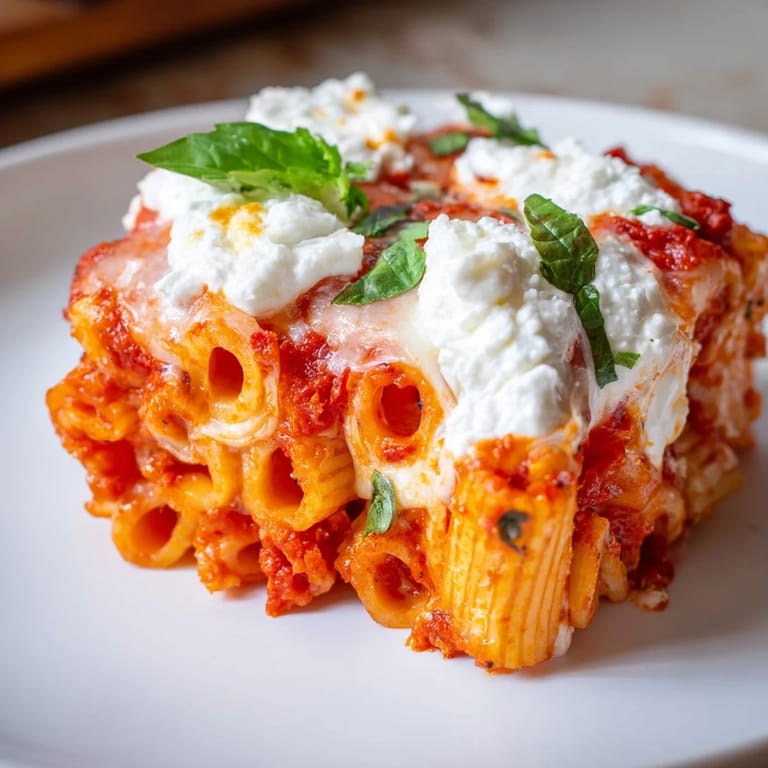 Individual baked ziti cups are served warm, featuring cheesy pasta, perfect for grabbing.