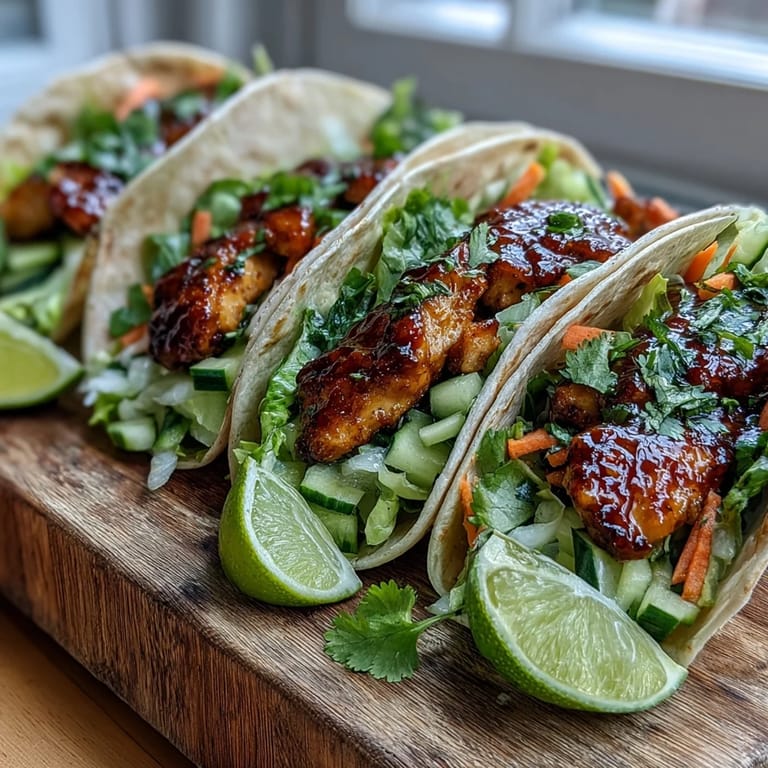 Sweet Chili Chicken Wraps stuffed with crisp lettuce, carrots, and cucumbers on a warm flour tortilla.