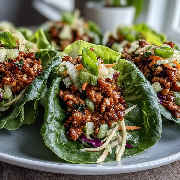 Bright, colorful mango slaw garnish on lean turkey tacos served in butter lettuce leaves, a low carb dinner for easy weeknights.