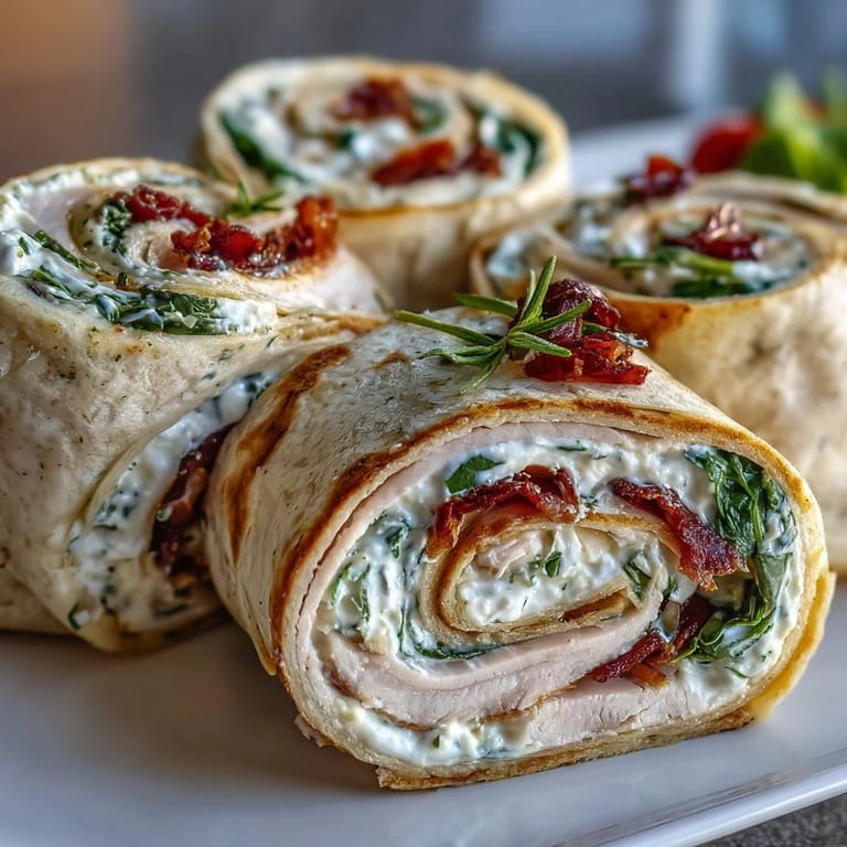 Creamy turkey, cheese, and spinach tortilla pinwheels—easy no-cook bites ideal for parties, picnics, or simple, healthy lunchboxes for kids and adults.