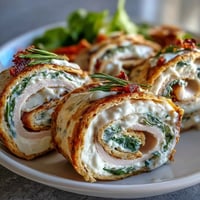 Turkey, Cheese & Spinach Tortilla Pinwheels: colorful spirals with turkey, cheddar, and spinach, perfect for quick party snacks or lunchbox meals.  